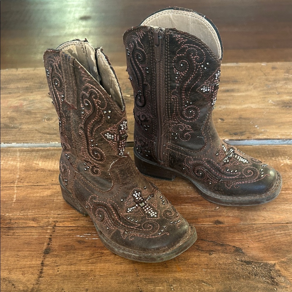Roper Kids Brown Embellished Boots